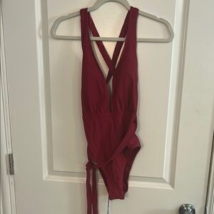 Cupshe Burgundy Swimsuit